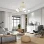 Ganeed Modern Chandelier, Mid-Century 5 Lights Gold Sputnik Pendant Lighting,Industrial Brushed Nickel Ceiling Light Fixture for Kitchen Dining Room Living Room,Gold