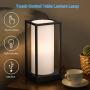DEWENWILS Dimmable Table Lamp, Touch Control Bedside Lamp with 2.1A USB Port, LED Dimmable Bulb Included, Fabric Shade, Black Metal Finish, Modern Nightstand Lamp for Living Room, Bedroom