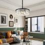 Crystal Chandelier Lighting Dining Room 6 Lights W22'' Crystal Pendant Light for Living Room, Raindrop Chandelier Kitchen Foyer Lighting Entryway