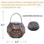 Solar Lantern Hanging Garden Outdoor Lights Metal Waterproof LED Table Lamp (Bronze)