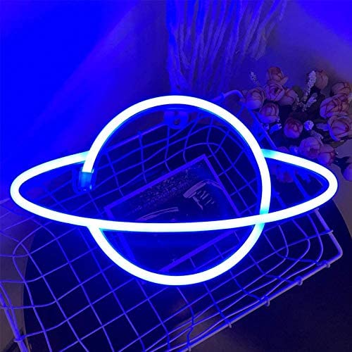 iceagle Planet Light Neon Signs Neon Lights for Wall Decor,USB or Battery LED Signs for Bedroom, Decorative Neon Light Sign for Christmas,Birthday Party, Living Room, Girls,Kids Room