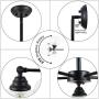 Large Chandeliers Contemporary 5-Light Modern Clear Glass Shades Pendant Lighting Black Dining Room Adjustable Lampholder Lighting Fixtures Hanging Height Adjustable Ceiling Lights (5-Light)