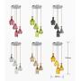 FL-61489CL A Pendant Lamps, Clear Glass Pendant Lights, Rustic Retro Chandeliers, 4-Light Hanging Lamps for Shop, Store, Studio (Clear)