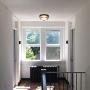Loclgpm 2 Light Glass Black Finish Semi-Flush Mount Ceiling Light, Vintage Ceiling Fixture for Bedroom, Hallway, Kitchen, Bar