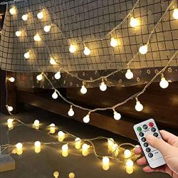 Battery Operated LED Globe String Lights - 33Ft 100 LED Ball String Lights with Remote/Timer and 8 Modes, Indoor Outdoor Decorative Fairy String Lights for Bedroom, Patio, Christmas and More