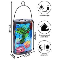 Hanging Solar Lantern Outdoor Decorative Waterproof LED Solar Hummingbird Lights Tabletop Lamp for Outdoor Patio Garden