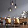 Industrial 3-Light Pendant Lighting Adjustable Hanging Light Fixtures Vintage Farmhouse Pendant Light with Black Metal Cage E26 Base for Kitchen Island Dining Room Living Room Hotel Shop and Bar