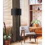 Ambiore Lisboa Tripod Floor Lamp - 62 inch Morden for Living Room Office - Metal Tripod with Black TC Fabric Shade