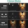 Dusk to Dawn Motion Sensor Light, 3 Modes Outdoor Light Fixture with Light Bulb, Waterproof Seeded Glass Motion Sensor Porch Light, Aluminum Exterior Wall Light for Doorway, Garage, Motion Activated