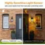 Outdoor Wall Lantern with Dusk to Dawn Sensor Photocell , Exterior Porch Light Fixtures, 100% Aluminum, Anti-Rust Waterproof Matte Black Wall Sconce with Clear Glass for Porch Doorway Garage Hallway