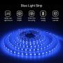 ALITOVE 16.4ft 5050 Blue LED Flexible Strip Ribbon Light Black PCB DC 12V 5M 300 LEDs Waterproof IP65 for Home Garden Commercial Area Lighting, Without Power Supply