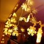 Christmas Lights, 20 Ft 40 Led Snowflake String Lights Battery Operated Waterproof Fairy Lights for Bedroom Patio Room Garden Party Home Xmas Decor Indoor Outdoor Christmas Tree Decorations Warm White