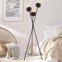 Archiology Black Modern Floor Lamp ,with 3 Matte Black Globe Head and Interwining Tripod Legs-Metal Tripod Floor Lamp for Mid-Century Living Room and Bedroom Archiology Black Modern Floor Lamp ,with 3 Matte Black Globe Head and Interwining Tripod Legs-Metal Tripod Floor Lamp for Mid-Century Living Room and Bedroom