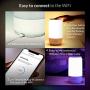 Smart Table Lamp, HugoAi Dimmable Bedside Lamps for Bedrooms, Works with Alexa and Google Home, LED Nightstand Lamp with Shades of White Lights and Vibrant Colors, No Hub Required, Grey