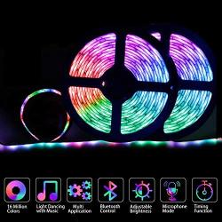 40ft LED Lights for Bedroom CNTOO Ultra-Bright Led Strip Lights with Bluetooth Remote App Controller Color Changing 5050 LEDs RGB Lights Strip Sync to Music for Room Indoor Decoration, Christmas