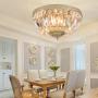BAYCHEER Round Shaped Clear Crystal Ceiling Lghting Ftures with 3 Lghts Retro Art Dcoration Flush Mount Ceiling Light for Hallway Dining Living Room Kitchen Boudoir 9.84inch(Champagne Gold)