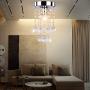 Dixun Modern Mini Chandelier Crystal Chandelier Lighting Flush Mount Ceiling Light Fixture Chandelier Light for Hallway Passway Bedroom Living Room Bathroom(Silver)