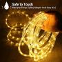 Lyhope Christmas Rope Lights, 33ft 240 LED Low Voltage Waterproof Rope Lights, Connectable Clear Tube String Lights for Outdoor, Indoor, Patio, Pool, Boat, Deck, Xmas Landscape Lighting(Warm White)