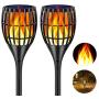 Ollivage Solar Torch Flame Lights Waterproof Flickering Flames Solar Lights 43'' Solar Garden Lights Outdoor Landscape Decoration Lighting Dusk to Dawn Auto On/Off for Yard Garden Pathway, 2 Pack