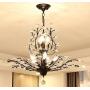 Ganeed Crystal Chandeliers,Vintage 8 Lights Pendant Light,K9 Clear Crystal Chandelier Lighting Fixtures,Ceiling Light for Living Room Bedroom Restaurant Porch Hallway (Black)