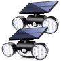 Solar Lights Outdoor ,Fatpoom 30 LED Solar Security Light with Motion Sensor Dual Head Spotlights IP65 Waterproof 360° Adjustable Solar Motion Lights Outdoor for Front Door Garage Patio Deck (2 Pack)