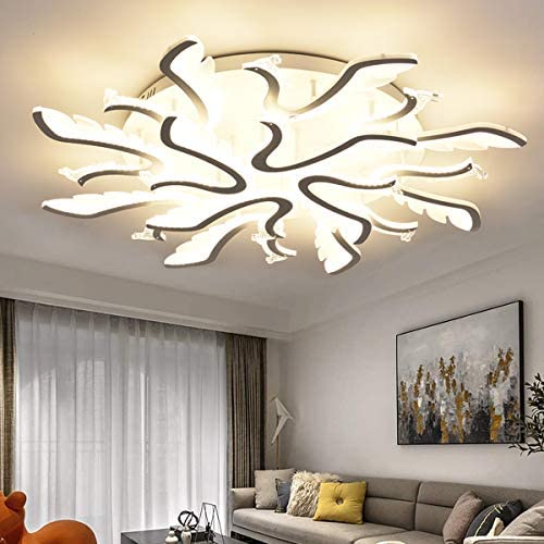 Modern Ceiling Lamps,39.4inch 105W 12 LED Ceiling Light Fixture with Remote Control,Contemporary Peafowl Shape Dimmable LED Lights for Living Room Bedroom Dining Room Kitchen Ceiling