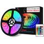 LED Strip Lights Music - DotStone RGB LED Light Strip Kit 16.4ft SMD 5050 Tape Lights, Color Changing Rope Lights with Remote for Bedroom Home Kitchen TV Party Desk Room