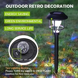 MAGGIFT Tall Solar Garden Lights with Red, Blue, Green LEDs Rotate Ball, Solar Lights Outdoor for Pathway Landscape Decor, 4 Pack, 2 Modes (Multicolor/Flashing)