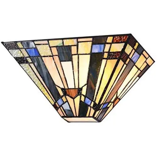 Capulina Tiffany Sconces Lighting, 1-Light Antique Tiffany Style Wall Light, 11.9 Inch Wide Stained Glass Sconce, Beautiful Mission Style Stained Glass Wall Lamp for Living Room Bedroom Gift Capulina Tiffany Sconces Lighting, 1-Light Antique Tiffany Style Wall Light, 11.9 Inch Wide Stained Glass Sconce, Beautiful Mission Style Stained Glass Wall Lamp for Living Room Bedroom Gift