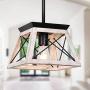 bgLight Rustic Farmhouse Pendant Light, Industrial Mini Metal Ceiling Light Trapezoidal Shape Island Hanging Chandelier for Kitchen, Dining Table, Living Room, Entryway, Hallway- Rustic White