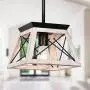 bgLight Rustic Farmhouse Pendant Light, Industrial Mini Metal Ceiling Light Trapezoidal Shape Island Hanging Chandelier for Kitchen, Dining Table, Living Room, Entryway, Hallway- Rustic White