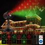 Christmas Laser ProjectorLights Outdoor Indoor Waterproof LEDProjection Landscape Spotlight DecorativeGarden Patio Wall for Xmas Newyear Holiday Party 12 Patterns Starshow Red&Green