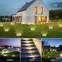 Tomshine Disk Lights, Solar Ground Lights Outdoor Warm White, Waterproof 12 LED Solar Lights, Outdoor Walkway Deck for Patio Pathway Lawn Yard Driveway(4 Pack)