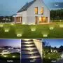 Tomshine Disk Lights, Solar Ground Lights Outdoor Warm White, Waterproof 12 LED Solar Lights, Outdoor Walkway Deck for Patio Pathway Lawn Yard Driveway(4 Pack)