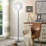 Modern LED Floor Lamp for Living Room, Art Studio, Bedrooms Office Floor Lamps Daylight with Bright Ring Sunlight Lighting Contemporary Globe Tall Lamp Standing Light Black Torchiere Pole Circle Lamp