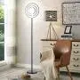 Modern LED Floor Lamp for Living Room, Art Studio, Bedrooms Office Floor Lamps Daylight with Bright Ring Sunlight Lighting Contemporary Globe Tall Lamp Standing Light Black Torchiere Pole Circle Lamp