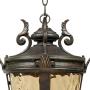 Casa Marseille Traditional Outdoor Ceiling Light Hanging Mediterranean Veranda Bronze Scroll 23 3/4'' Champagne Hammered Glass Damp Rated for Exterior House Porch Patio - John Timberland