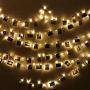 Anpro 50 LED Photo Clip String Lights- 5M Fairy Light Photo Clips, LED Photo Lights Pegs for Bedroom Decoration，Hanging Photo, Notes, Wedding, Party, Operated by 3X AA Battery(NOT Included)