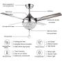 Tropicalfan Crystal Modern Ceiling Fan Remote Control Home Decoration Living Room Dinner Room Simple LED Mute Electric Fans Chandeliers 4 Stainless Steel Blades 44 Inch