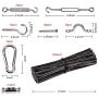 YQL Outdoor Lights Hanging Kit,Globe String Lights Suspension Kit,164ft Black Vinyl-Coated 304 Stainless Steel Cable,String Light Guide Wire,Hook & Eye Turnbuckle Wire Rope Tension