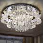 Bagood Modern 31.4'' K9 Crystal Raindrop Chandelier Lighting Flush Mount Lamp LED Dimming with Remote Ceiling Light Fixture Pendant Lamp for Dining Room Bedroom Living Room …