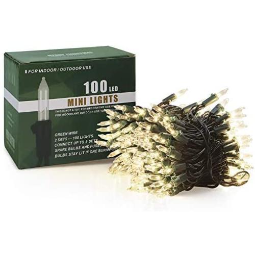 Christmas Lights by Hopolon, 2 Pack 23ft 100 Mini String Lights, 120V UL Certified Extendable Tree Lights for Patio, Garden, Home, Party, Holiday, Wedding, Indoor&Outdoor Decor(2pcs Warm White)