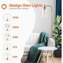 Addlon LED Floor Lamp, with Hanging Glass Lamp Shade and LED Bulb for Bedroom and Living Room, Modern Standing Industrial Lamp Tall Pole Lamp for Office, Brass Gold