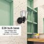 VINLUZ Metal Cage Sconces Wall Lighting Black Modern Bathroom 1-Light Fixture Wall Mount Light Porch Lamp with Clear Glass Shade, Rustic Classical Vanity Light for Restaurants Hallway Stairway