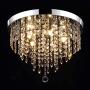 WIFUME Crystal Chandelier, Modern Chandeliers Lighting Fixture, 5 Lights Elegant Flush Mount Ceiling Light for Hallway, Kitchen, Dining Room, Bedroom, Living Room, Wide15.8''