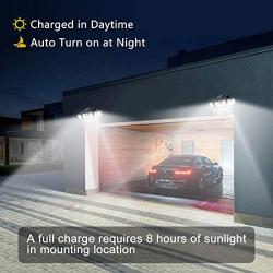 Solar Motion Sensor Lights Outdoor w/ 3 Work Modes, 3 Adjustable Heads, Wider Lighting Range. Waterproof Security Solar Powered Flood Lights for Outside Wall Yard(1200LM, 132 LED, 2 Pack)