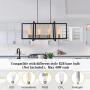 Lingkai Modern Kitchen Island Light 4-Light Pendant Chandelier Ceiling Light Industrial Hanging Light Fixture Matte Black with Antique Brass Finish