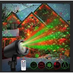 NUÜR Laser Projector Light with 24 Festive Patterns for Christmas & Party, IP65 Waterproof Projection Lamp with Remote Control & Timer Function for Indoor & Outdoor Use