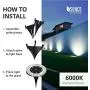 Sunco Lighting 12 Pack Solar Path Lights, Dusk-to-Dawn, 6000K Daylight Deluxe, Cross Spike Stake for Easy in Ground Install, Solar Powered LED Landscape Lighting - RoHS/CE