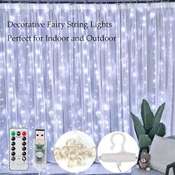 300 LED Valentines Day Decoration String Lights with USB Remote Control,9.8 x 9.8 ft Fairy String Lights,8 Modes, for Wedding Party, Home Garden,Bedroom,Outdoor and Indoor Wall Decor Christmas Lights